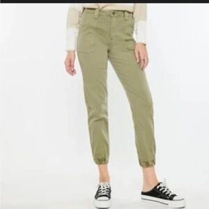 Khaki Green Moto Jogger Pants